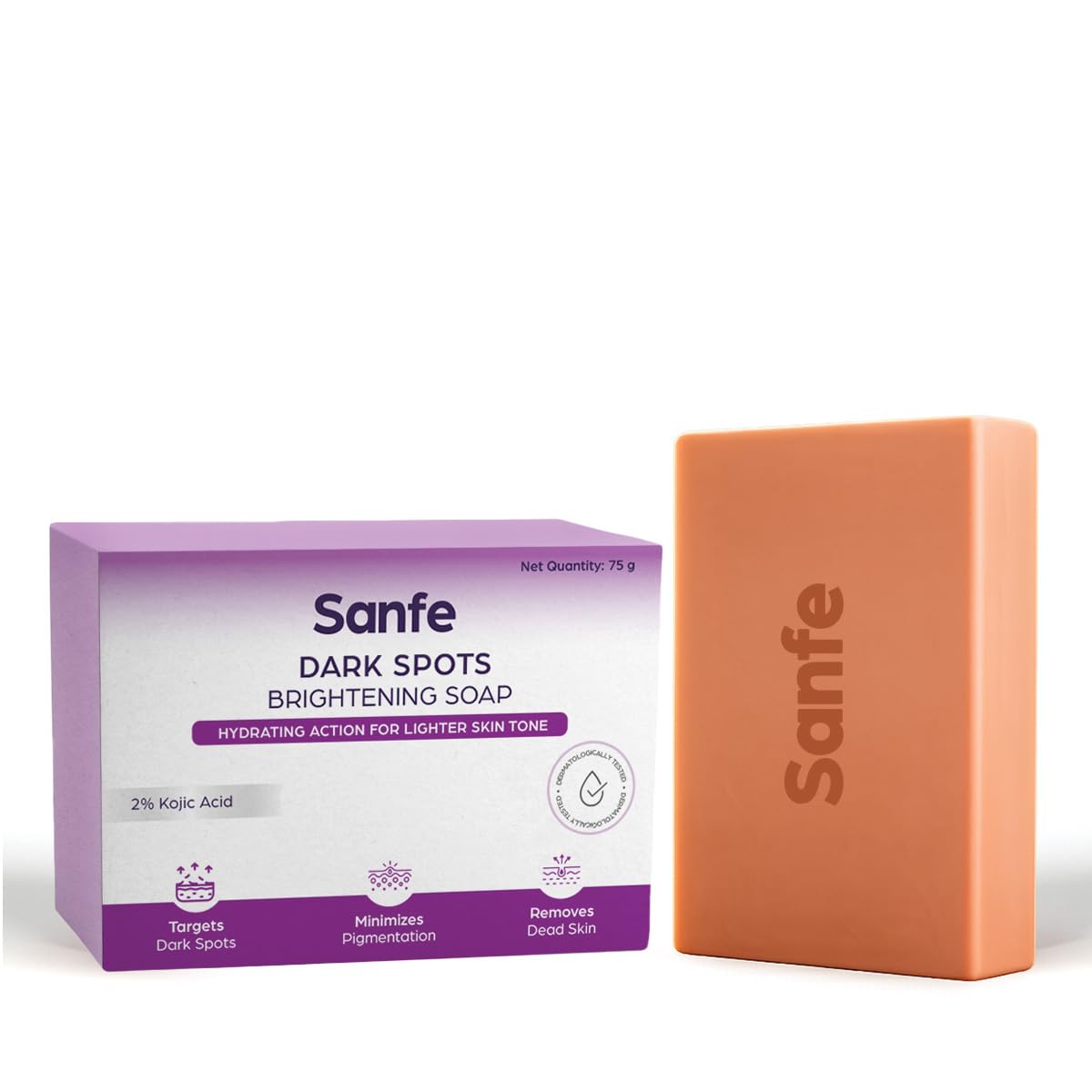 Sanfe Dark Spots Brightening Skin Lightening Soap | 2% Kojic Acid, Hydrating & Vitamin C | Anti Aging & Sun Protection | Skin whitening soap for women| Tan Removal Hyperpigmentation & Glow Moisturizing Bath Soap for Men & Women Glowing Skin Pack of 1-picture-25