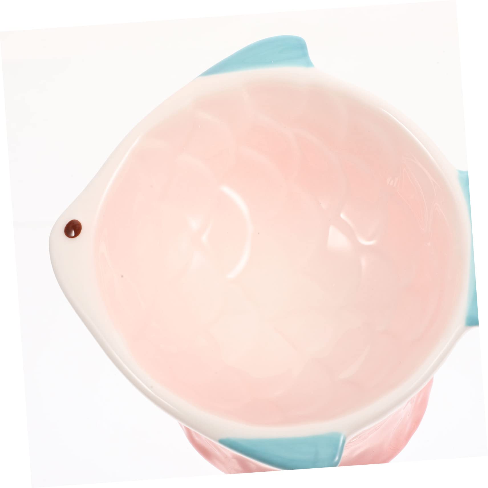 Piatto per Alimenti per Gatti Rosa in Ceramica, Basso e Decorativo | Adatto a Gatti e Cani, per Cibo e Snack, Servizio Prolungato, Stile Creativo a Forma di Pesce
