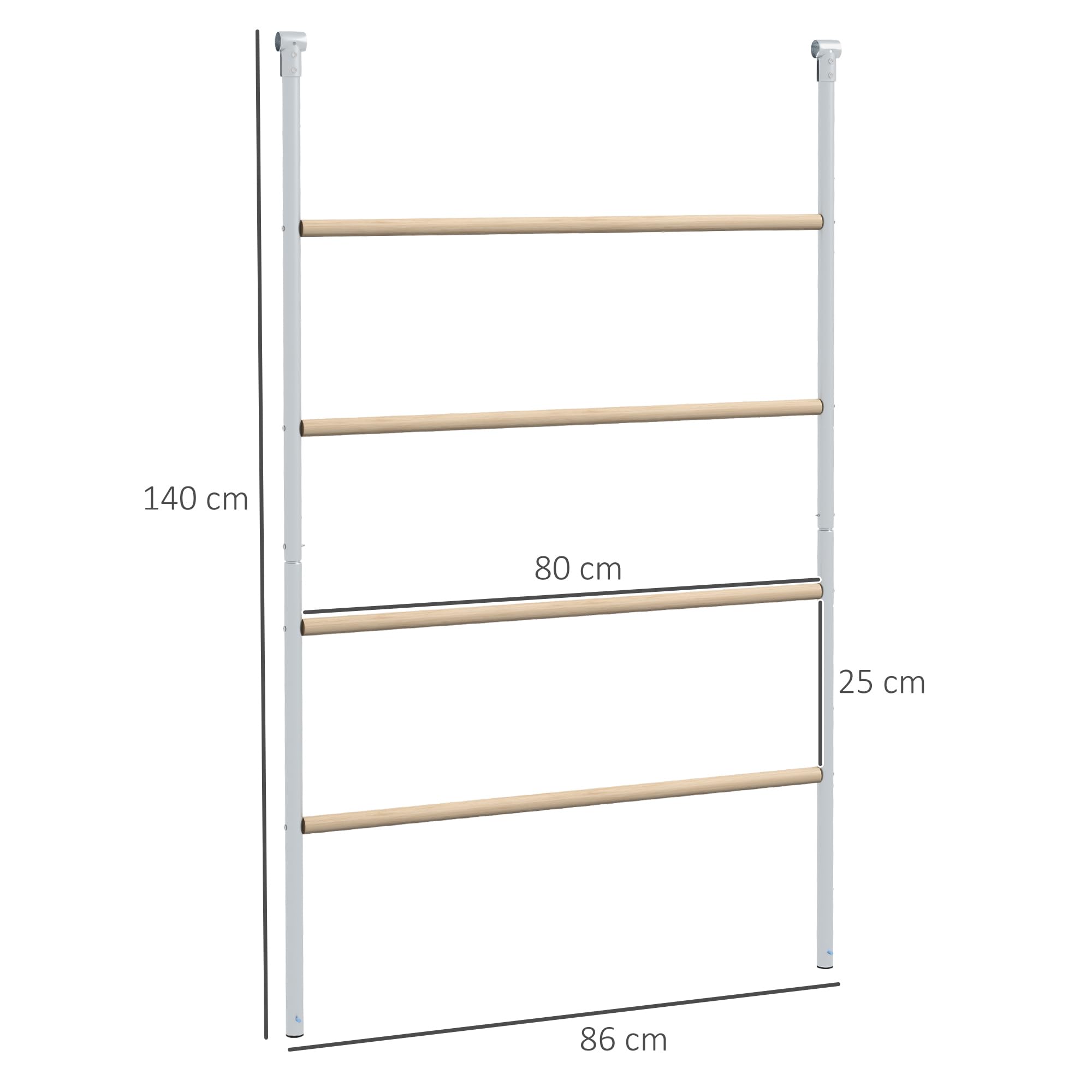 PawHut Trespolo per Galline a 4 Livelli, Posatoio per Galline in Legno e Acciaio Zincato, Scaletta per Pollaio per 4-6 Polli, 140x86x2.5 cm, Colore Legno