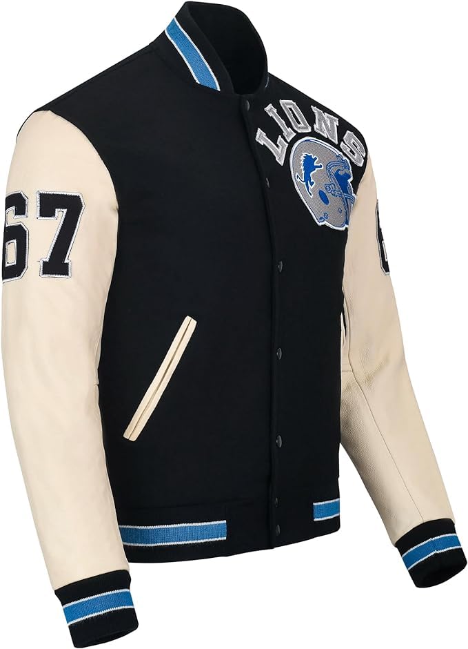 Hills Cop Axel Foley Varsity Jacket | Men’s Alex Beverly Murphy Cop Detroit Blue Lions Jacket4