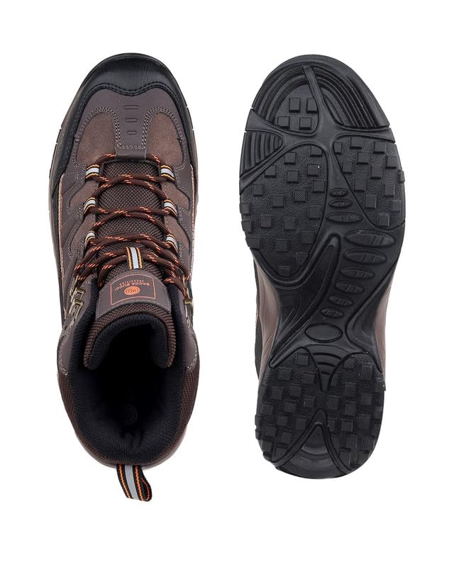 Image of Bacca Bucci Men's Mid-Top Trekking Boots with Rugged Grip Sole, Padded Ankle Support & Secure Lace-Hook Closure
