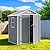 Greesum 6x4FT Plastic Outdoor Storage Shed, Resin Shed with Floor and Window, Tool Sheds with Lockable Door and Vent, for Garden, Garage, Lawn, Light Gray