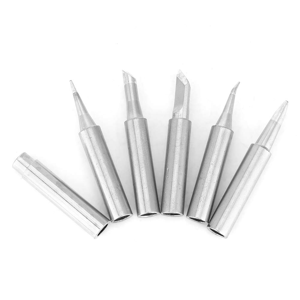 Solder Tip, 6pcs Replacement Welding Iron Head Copper Welding Head Diameter 6.25mm Welding Head Soldering Iron, Tools