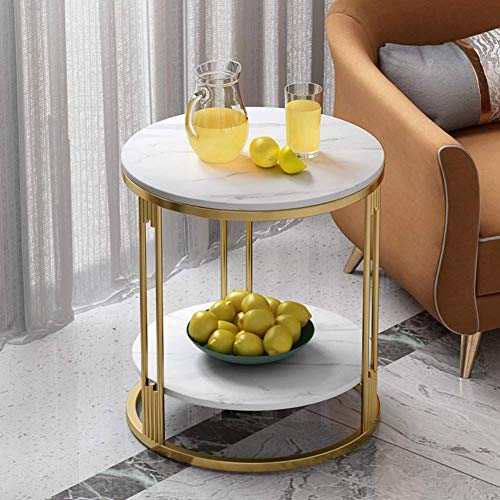 Salon table basse double couche ardoise noire 40 cm de diamètre