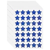 FINDAT 350 PCS Blue Star Stickers Holographic 1 Inch Vinyl Small Shiny Labels Removable Waterproof Self-Adhesive Tiny Glitter Sticker for Kids Toddler Rewards School Calendar Water Bottle