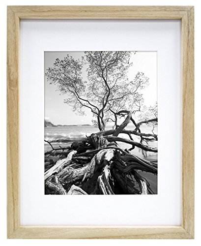 Image of MCS Gallery Wooden Picture Frame for Canvas, Art Boards, Photos and more, Natural, 9x12 with 6x8 Mat