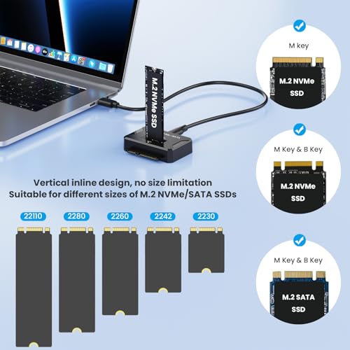 Caja externa para disco M.2 NVMe USB a SATA, adaptador miniatura 2
