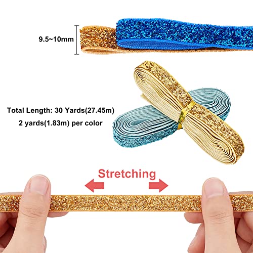 BENECREAT 27.45m Glitter Polyester Satin Ribbons, 15 Colors Velvet Ribbon for Gift Wrapping Sewing, Wedding Decoration - Image 2