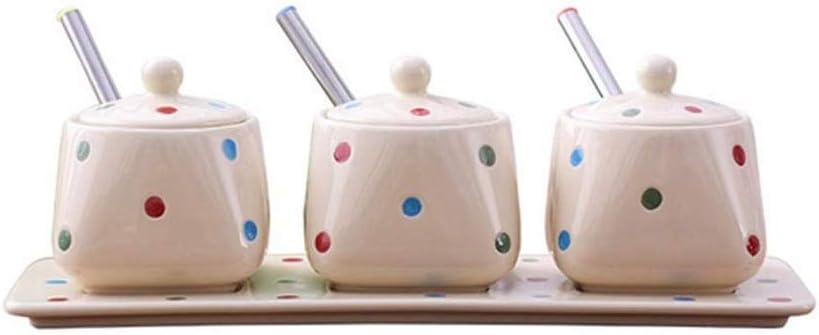 Ceramic Seasoning Bottle, Creative Kitchen Utensils Jar Three-piece Set