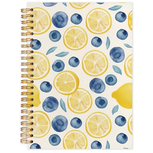 Cadeau pour amateur de fruits : carnet Blueberry Lemon jaune et bleu