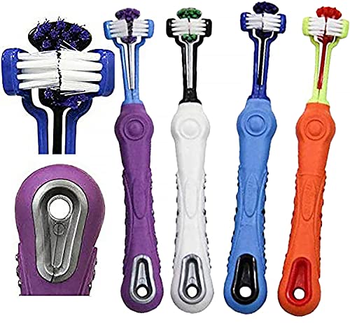 3- Sided Pet Toothbrush, 360-Degree Dog Toothbrush Care Dog Cat Cleaning Mouth Removing Bad Breath for Puppy&Kitten Large Breed