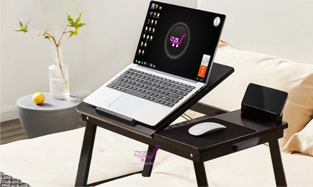 Dream Arts Wood Shoppee Laptop Table Adjustable Foldable With|Ped Stand/Mobile Stand One Drawer (Black) (B08QFHR2PG) Amazon Price History, Amazon Price Tracker