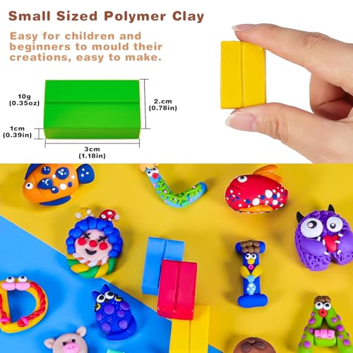Image of CiaraQ Polymer Clay Kit, Mini Modeling Clay Set | for Kids /Beginners / Artist, 100 colors