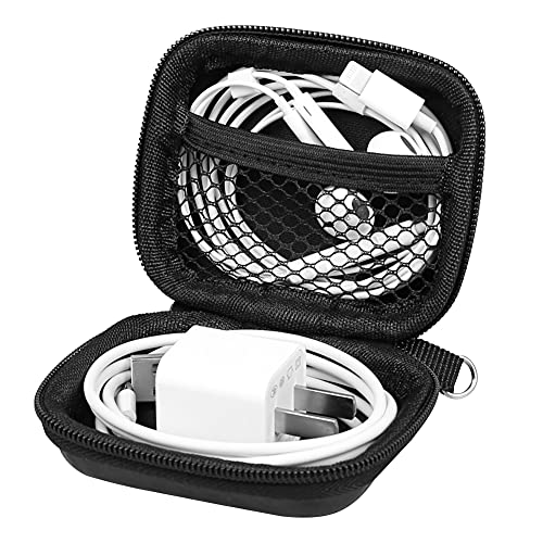 Risetech Earbud Case Earphone Carrying Case Hard Eva Headphone Storage Bag Small Zipper Pouch Compatible With Beats Fit Pro, Urbeats3, Bose Soundsport, Earpods, Airpods, Sony Earbuds -With Carabiner #TOP1