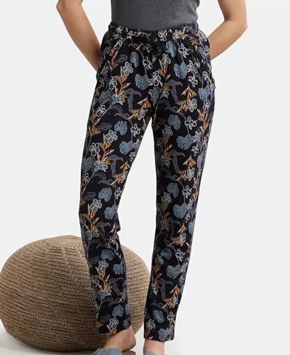 Image of Jockey RX09 Women Micro Modal Cotton Relaxed Fit Printed Pyjama with Side Pockets (Colors & Prints May Vary)