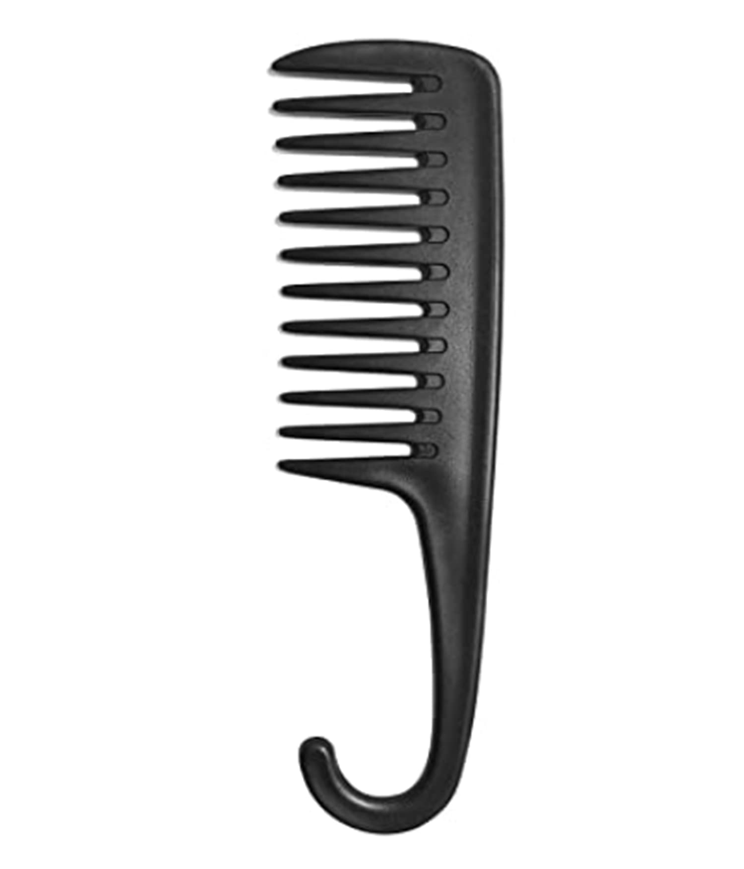 Wide Tooth Comb Shower Comb with Hook Anti-static Detangling Comb Large Teeth Detangler Comb for Curly Long Wet Dry Straight Hair, Premium Tangle Free Combs for Women Salon Daily Use Black