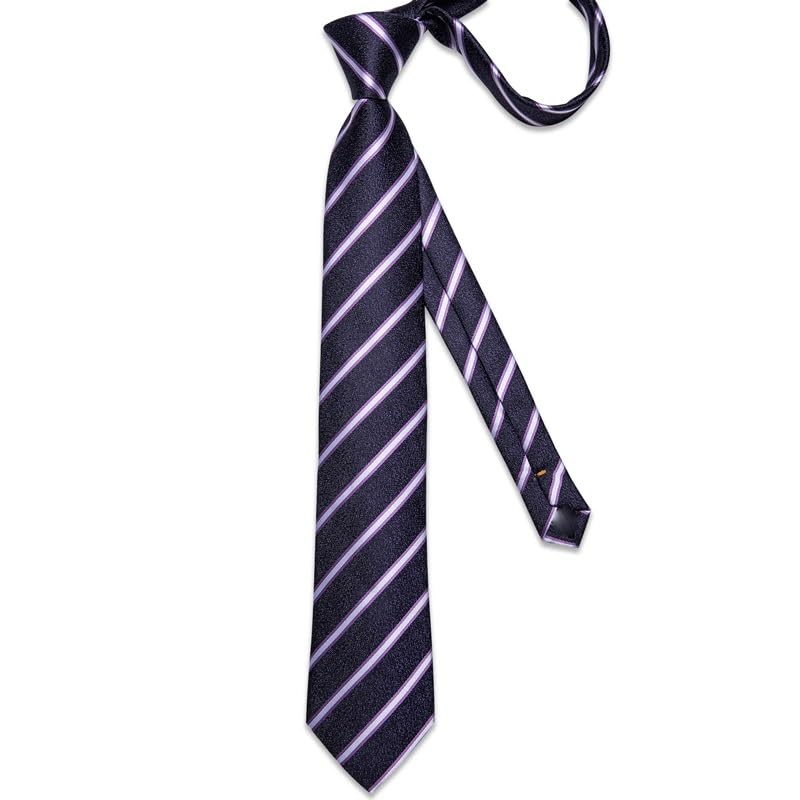 Corbatas de seda rayadas para hombre clásicas 8 cm miniatura 3