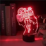 Lámpara de ilusión 3D Luz de noche LED Anime Los siete pecados principales Lámpara de acrílico Escanor Figura Lámpara de mesa para decoración de la habitación de la cama Regalos para niños