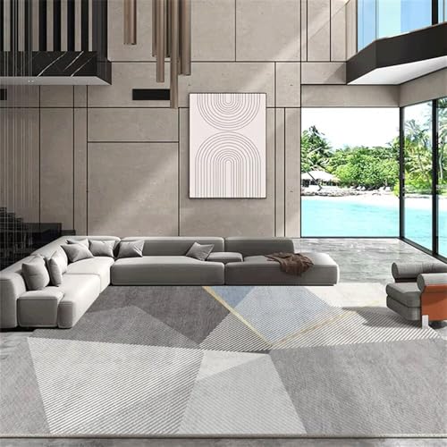 Tapis de chambre ado bleu gris rectangulaire grand format moderne