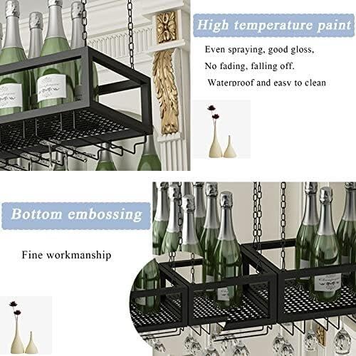 Porte-verres à vin de plafond en métal, rangement de bar peu encombrant