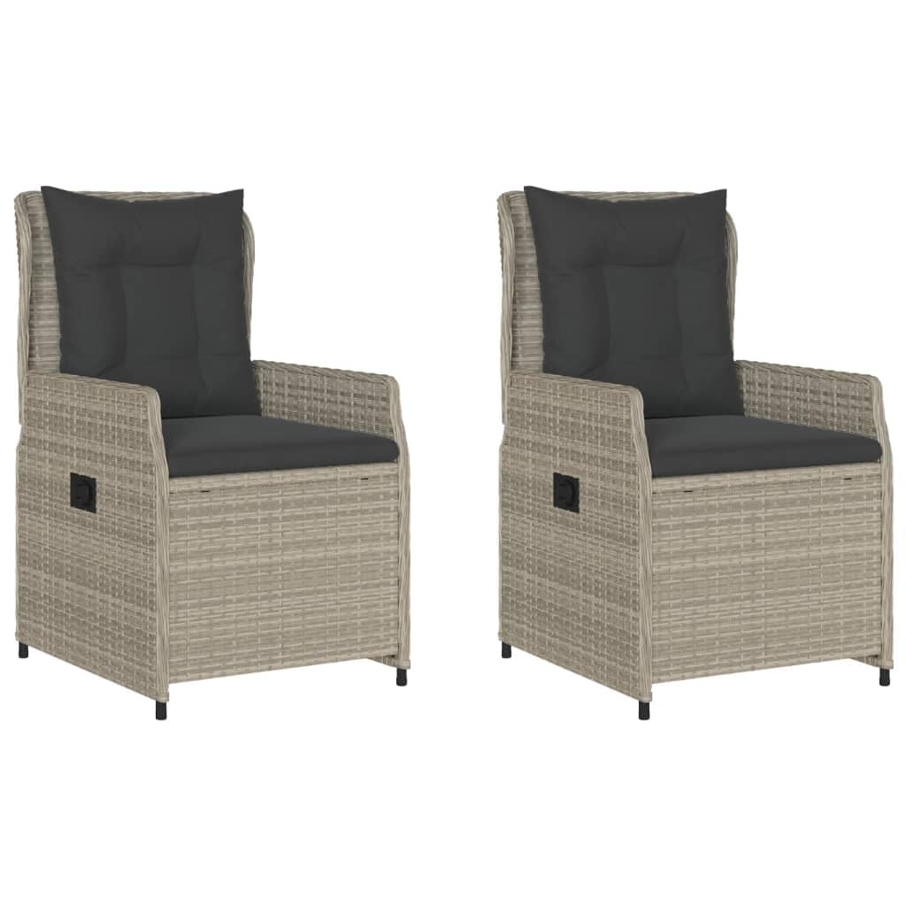 vidaXL Chaises inclinables de Jardin lot de2 Gris Clair résine tressée, Fauteuil de Jardin inclinable, Fauteuil inclinable de Jardin, Chaise inclinable d'extérieur