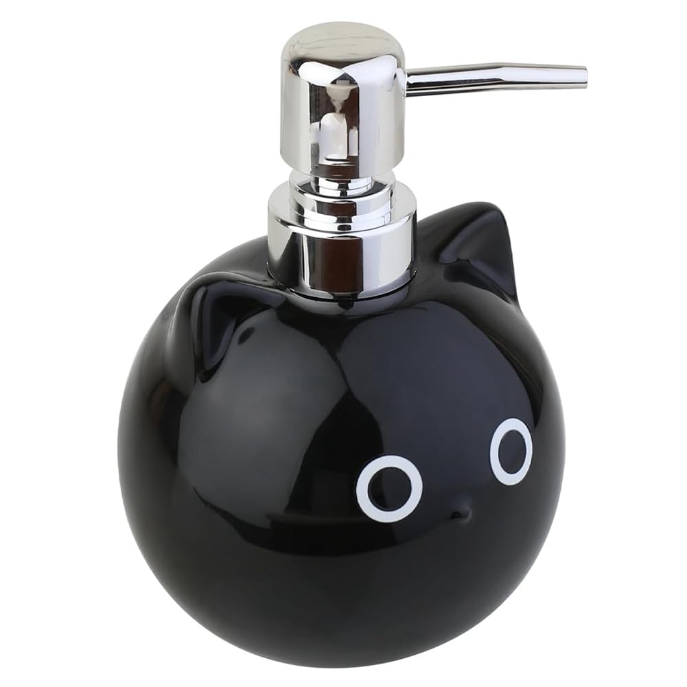 Wernfale D Pressable Ceramic Cat Soap An Lotion Ispenser – Ideal For Shower Gel An Han Soap