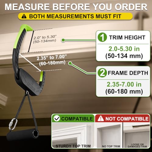 Image of Portable Pull Up Bar for Doorway, 2 Independent Handles, No-Screw Design