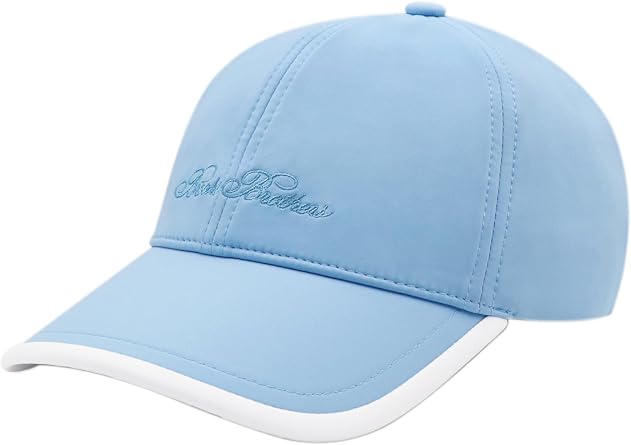 Brooks Brothers Men’s Performance Baseball Cap with Rubberized Logo – Woven One-Size Adjustable Hat