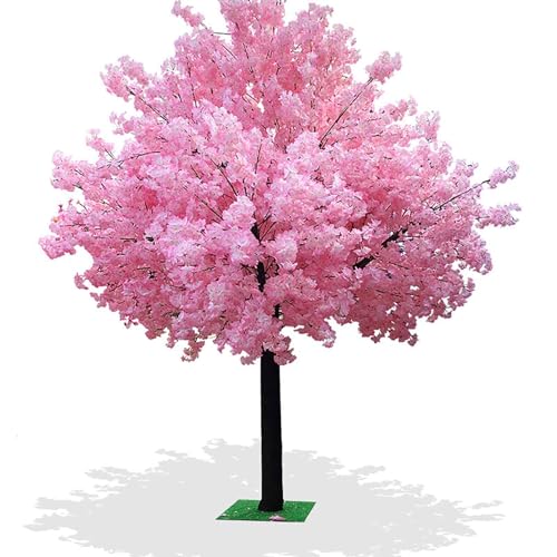 Image of PLYLAY Artificial Peach Blossom Trees Pink Wishing Tree Light for Home Office Party Wedding Shopping Mall Indoor Outdoor- Artificial Plant (Size : 1.5 * 1m/59 * 39in), 20240326