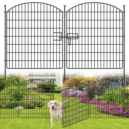 16 Panels No Dig Garden Fence with Gate
