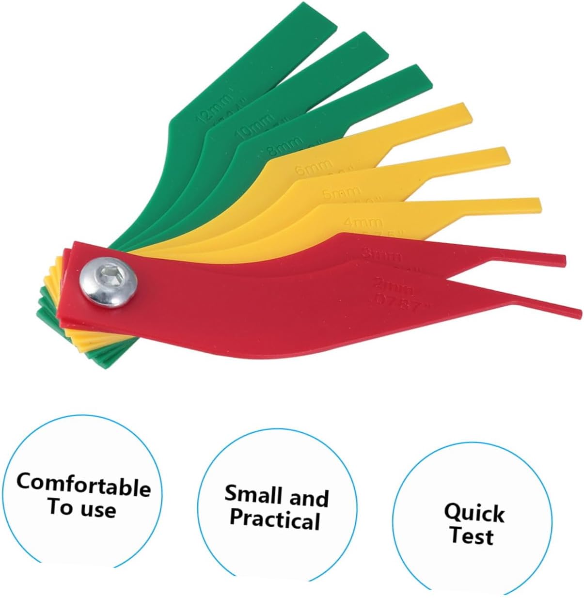 2pcs Car Brake Pad Thickness Gauge Coded Indicators for Quick and Accurate Measurement Scale for Brake Pad Inspection and Maintenance