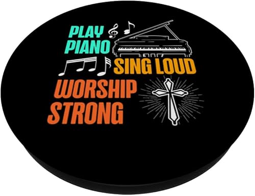 Miniatura 2 de Toca Piano Cantar Fuerte Adoración Fuerte Reproductor de Piano Amante de la Música PopSockets Estándar PopGrip