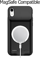 Vista 5 de Funda de carga inalámbrica con batería para iPhone XR, 10000 mAh de alta capacidad, portátil, recargable, funda protectora de carga inalámbrica