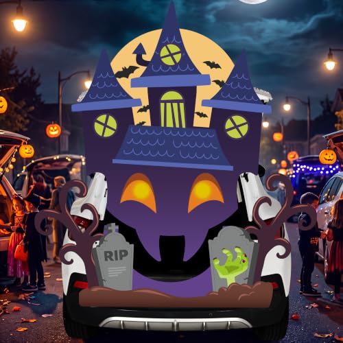  Halloween Purple Castle Trunk Or Treat Car Decorations - image 7