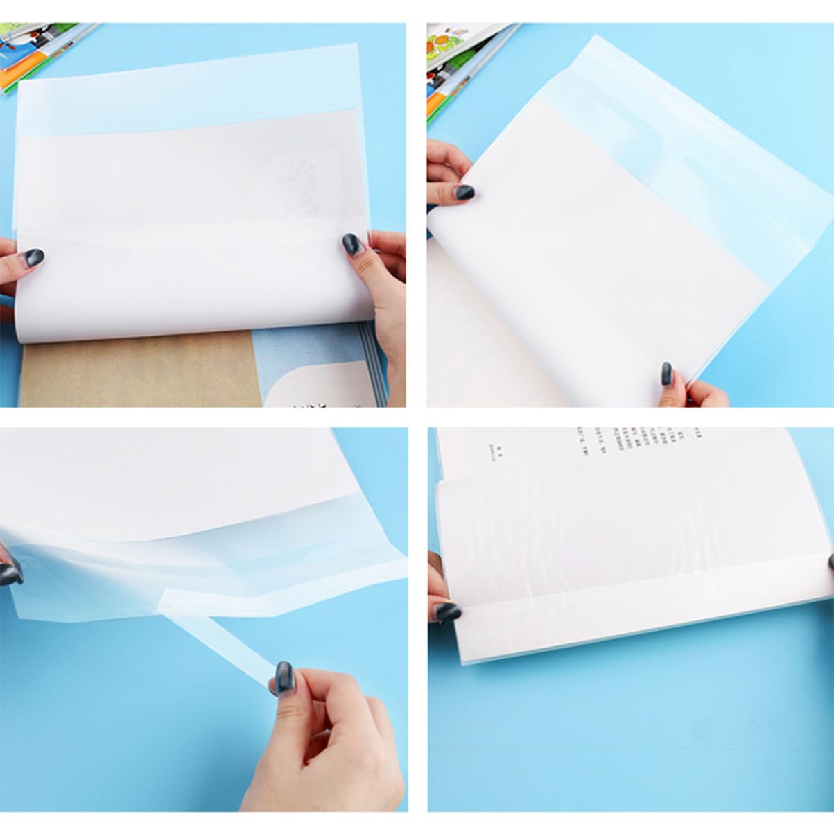 NUOBESTY 4 Set Pellicola Per Libri Impermeabile Carta Trasparente Pellicola Trasparente Per Libri Protettore Della Rivista Protettori D'angolo Del Libro Transparent Pp 20 Pezzi * 4