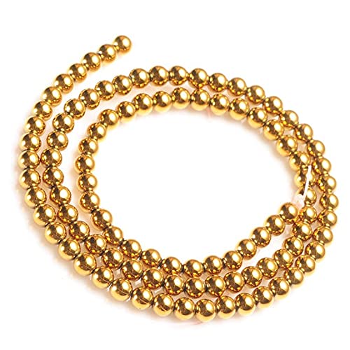 Perles hématite dorée 4mm de qualité supérieure pour joaillerie
