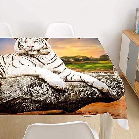 Fansu Mantel para Mesa Rectangular Tigre de Impresión Cover