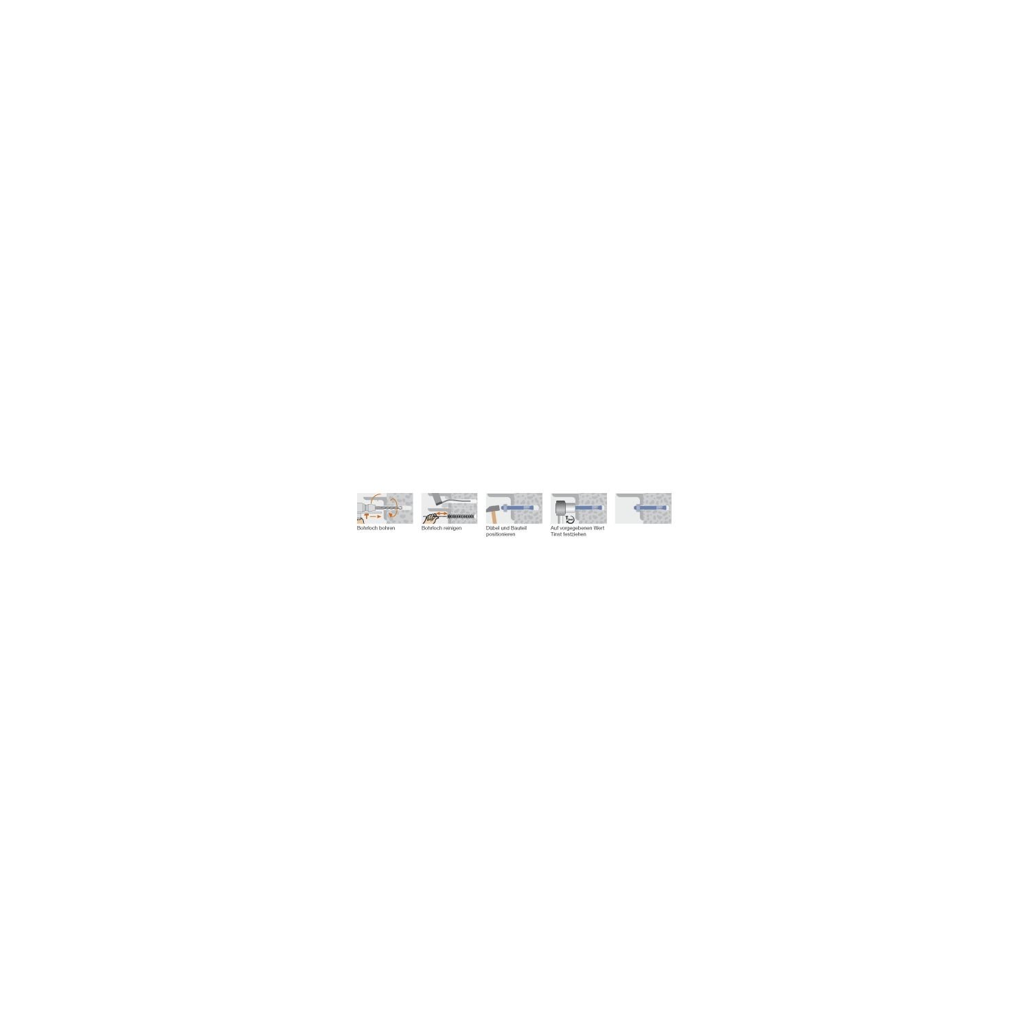 Mungo M2 Tassello Passante in Acciaio con Fascetta in Inox A2, 8x80 mm, 100 Pezzi