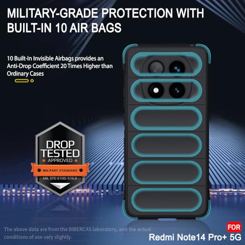Image of TheGiftKart Liquid Silicon Back Cover Case for Mi Redmi Note 14 Pro Plus 5G | Shockproof Military Grade Protection | Micro-Fibre Cloth On Inner Side | Built-in Anti-Slip Grip Back Cover (TPU, Black)