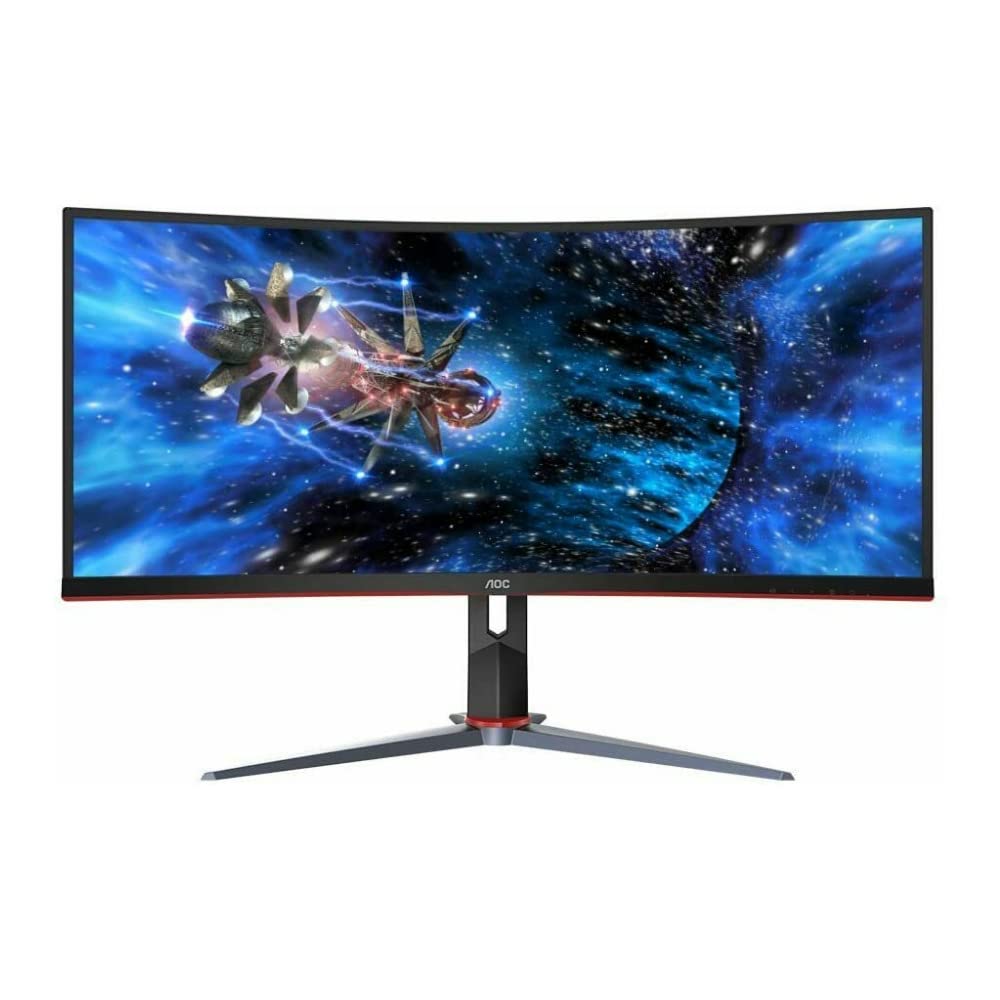 AOC CU34G2X 34-Inch Ultra-Wide QHD 3440x1440 Curved Frameless 1ms 144Hz Adaptive-Sync VA Panel Gamin