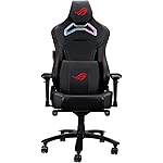 ASUS ROG SL300C ROG Chariot RGB Gaming Chair Memory Foam Lumbar Support, 4D Adjustable Armrest, Reclining Backrest, Breathable Leatherette Material, Durable PU Casters, Integrated Aura RGB Lighting
