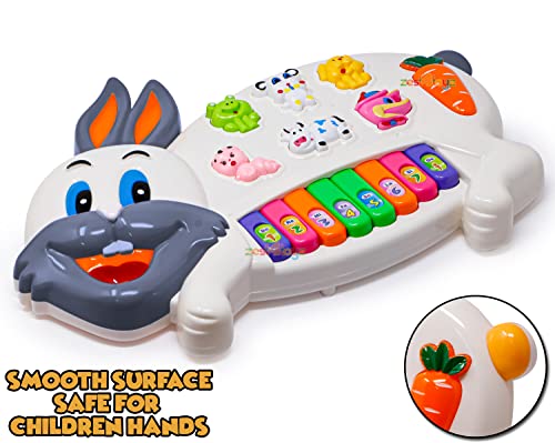 Image of Zest 4 Toyz Piano Keyboard for Kids Rabbit Piano Musical Toys for Kids with Flashing Lights & Sound Toy Music Keyboard Baby Toy Educational Toys for 3 Year Old+ (Multicolor)