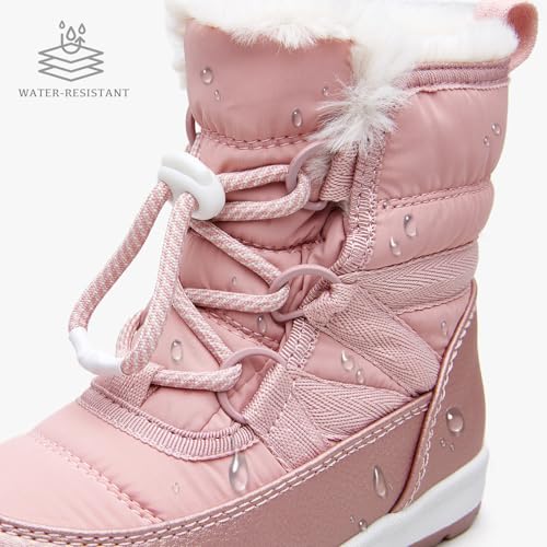 EasyStar Girls Boys Winter Cold Weather Warm Easy on off Water Resistance Snow Boots2