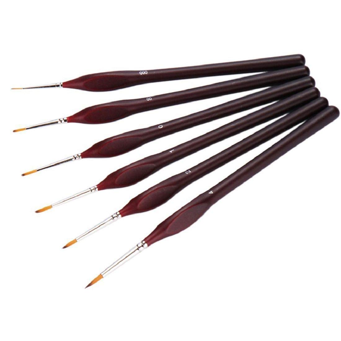 Art Brush Lot De 6 Pinceaux Fins - Ensemble De Pinceaux De Détail - pour
