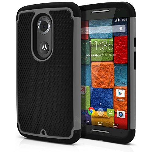 Moto X 2nd Gen Case, MagicMobile [Dual Armor Series] Hybrid Impact Resistant Moto X 2nd Generation Shockproof Tough Case Hard Plastic with Silicone Protective Case for Moto X 2 (2014) [Black/Gray]