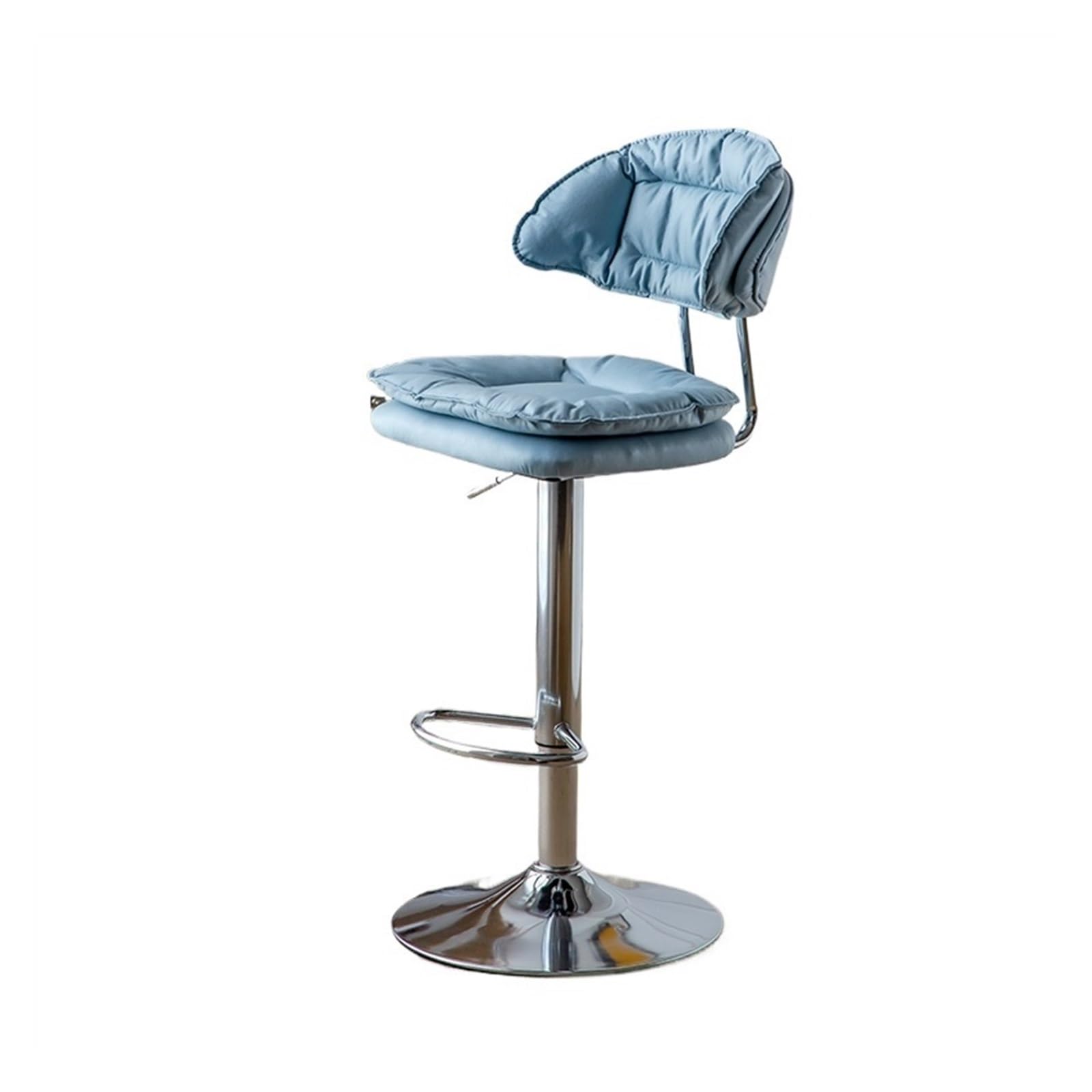 Chaise de bar de restaurant en cuir PU bleu pour des soirées conviviales autour du comptoir