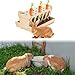 Leefasy Hay Feeder Rack Food Dispenser Wood Large Bunny Food Feeding Manger Chinchilla Hay Rack for Hamster Cage Bunny
