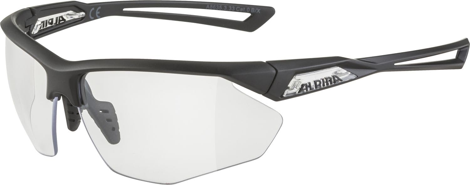 ALPINA NYLOS HR, Sportbrille für Erwachsene, black-transparent matt, One Size, maximaler Schutz