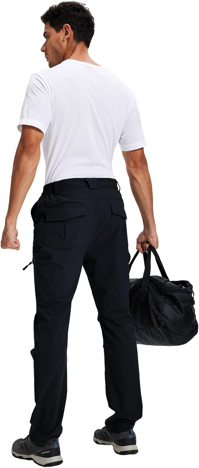 Men Hiking Pants Lightweight Cargo Work Quick Dry Waterproof Tactical Pants Outdoor Travel Camping Fishing 7 Pockets - Image 2
