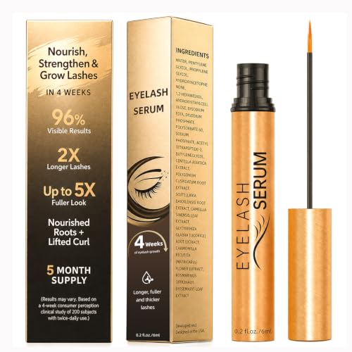 Image of Lash Serum for Eyelash Growth with Multi-Peptide, Vegan Eyelash Serum Enhancer for Sensitive Eyes, Nourishing Formula for Longer, Fuller-Looking Lashes